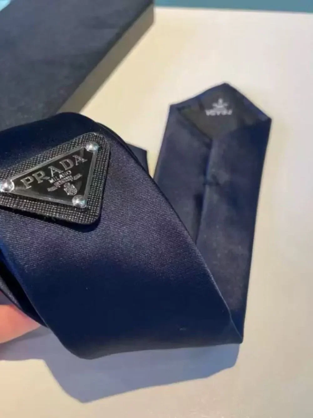 🟦 Prada tie blue💙unisex comes with a gift box